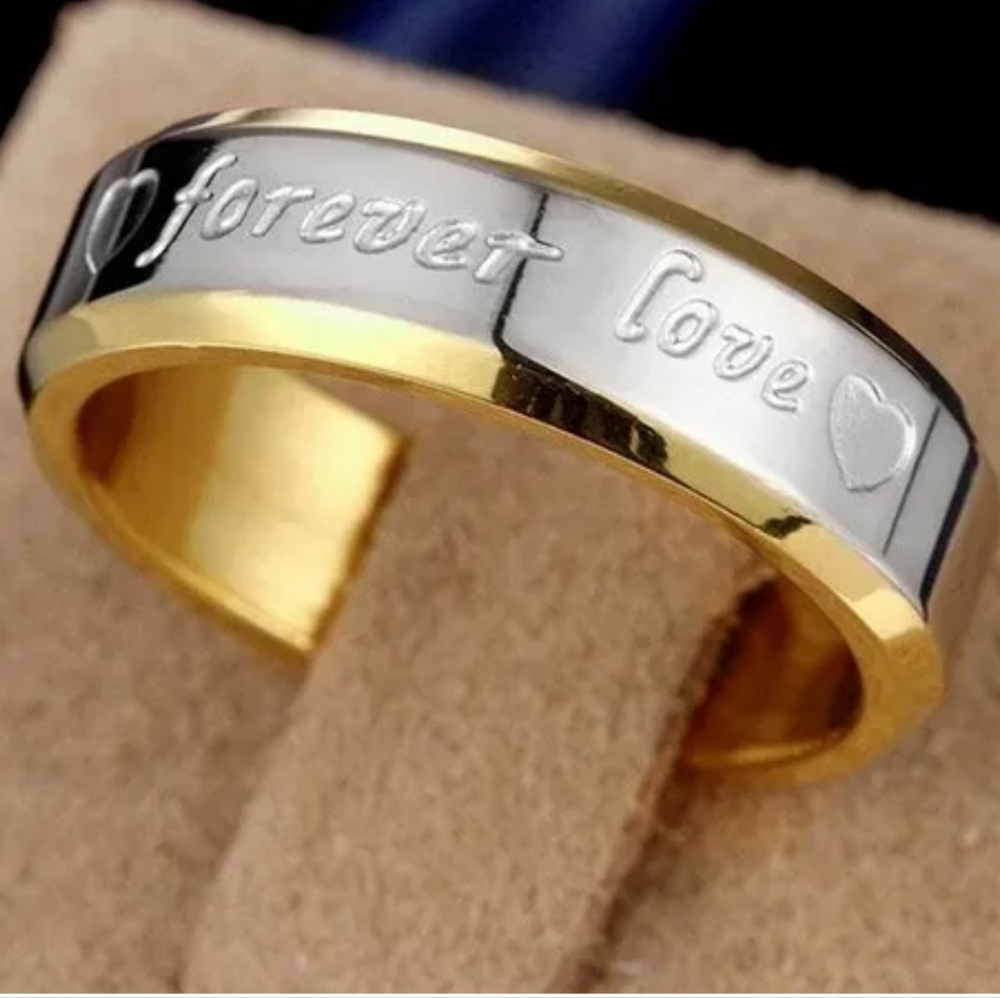 Gold and Silver 'Forever Love' Ring